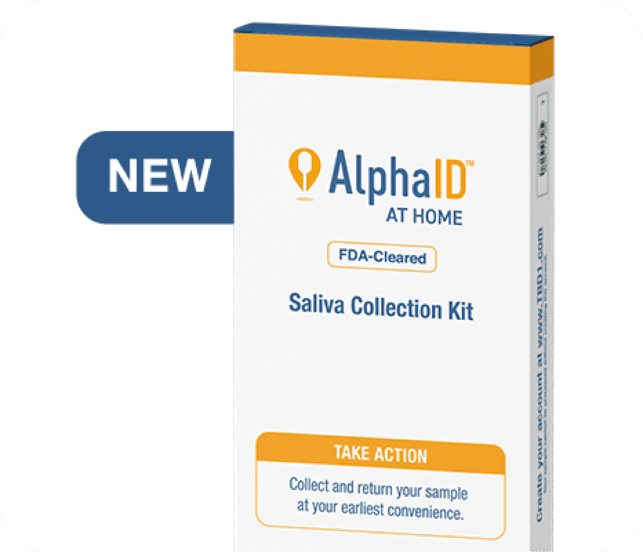 AlphaID Saliva Collection Kit packaging